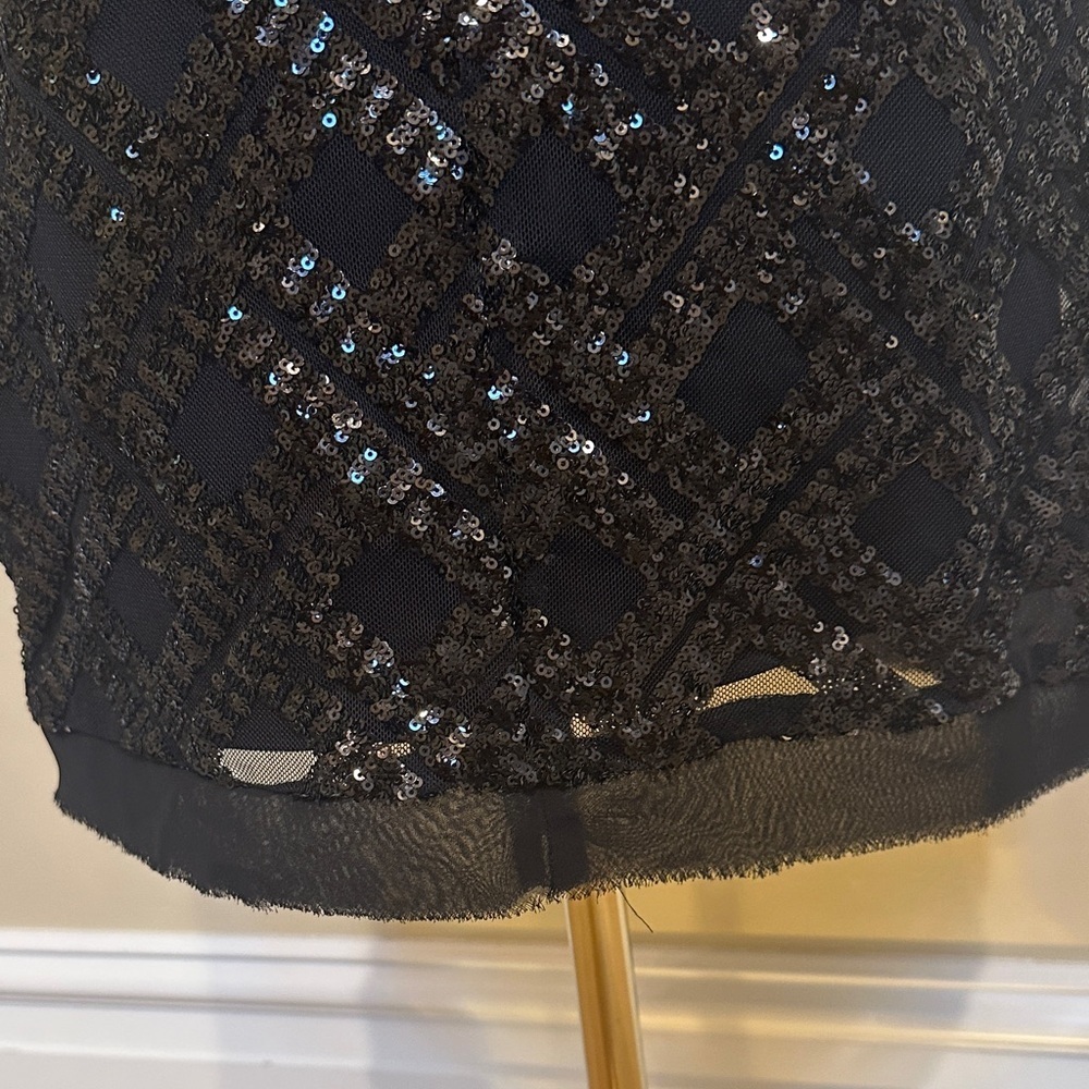 Eliza J Black Sequin Beaded Cocktail Dress Size 6 | Sparkly Formal Evening Dress - Picture 5 of 7